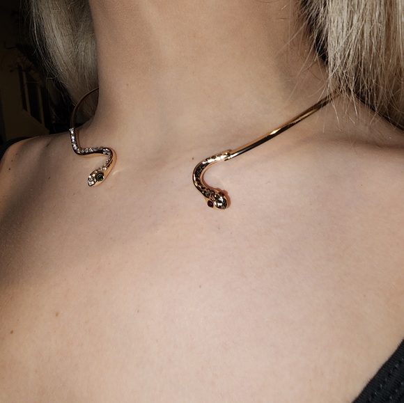 NWT Dolls Kill Sexy , Bad Ass 2 Headed Snake Necklace , - Picture 9 of 9